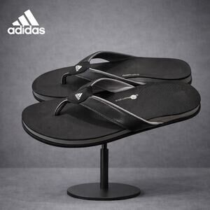 Adidas Supercloud Plus Women’s Black Thong Sandals Slip On Slides 8 Summer Beach